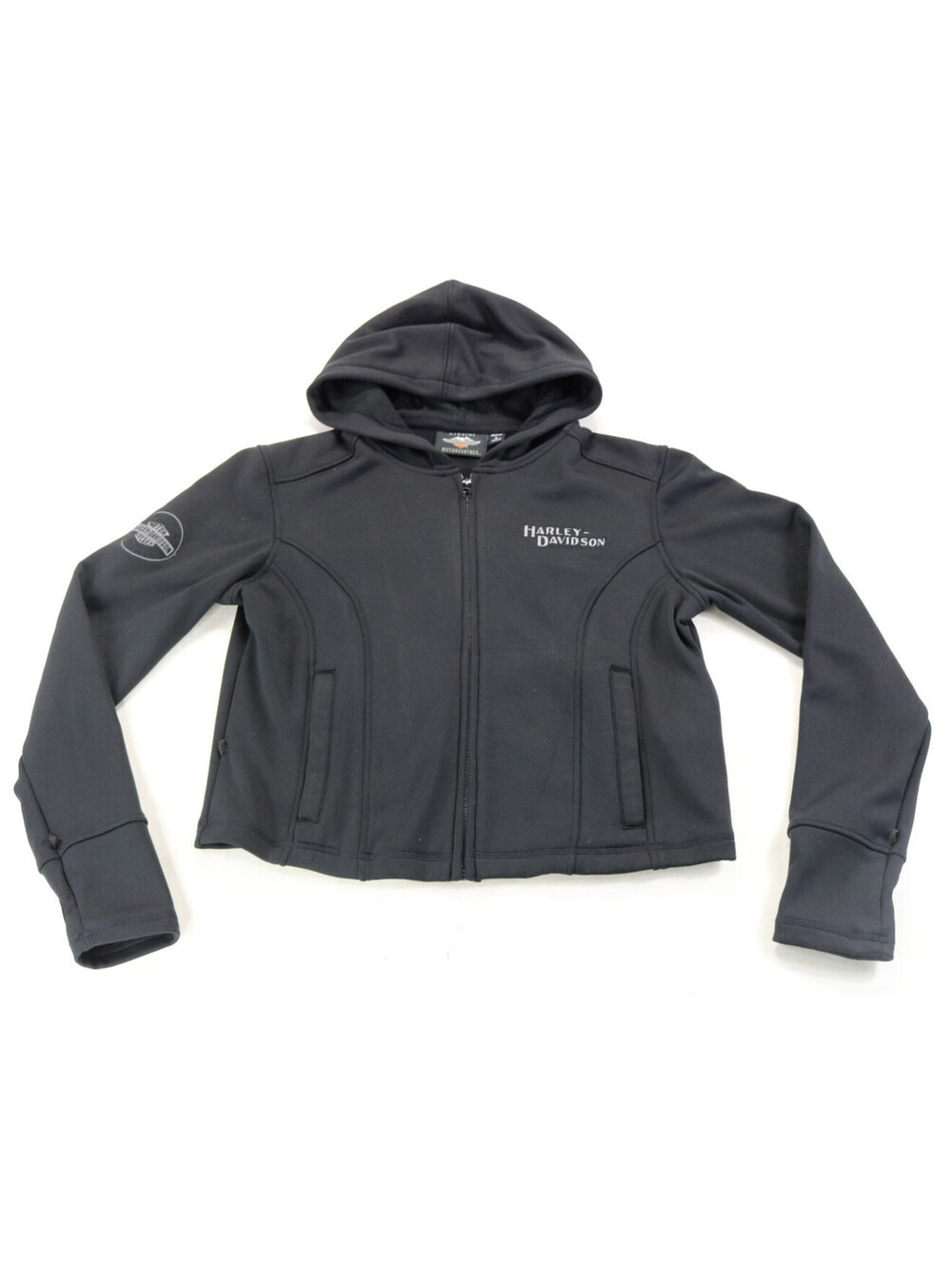 harley davidson hoodie liner jacket M black removable zip Miss Enthusiast 98030